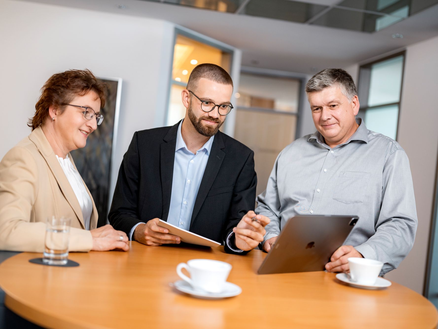 Agnes Kemper, Alexander Schilling und Jürgen Cordes im Gespräch